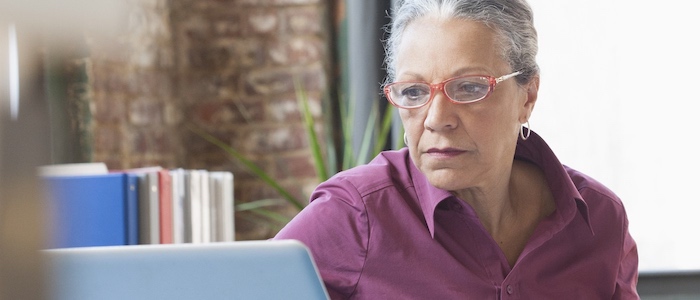 older woman with laptop