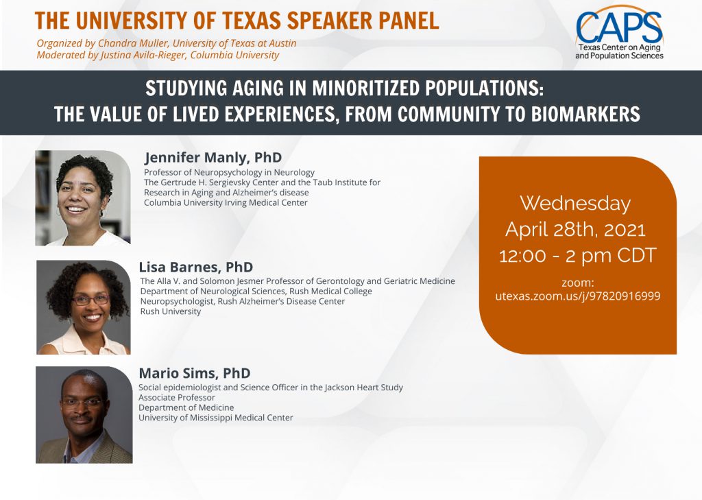 CAPS PANEL: Studying Aging in Minoritized Populations: The Value of Lived Experiences, From Community to Biomarkers